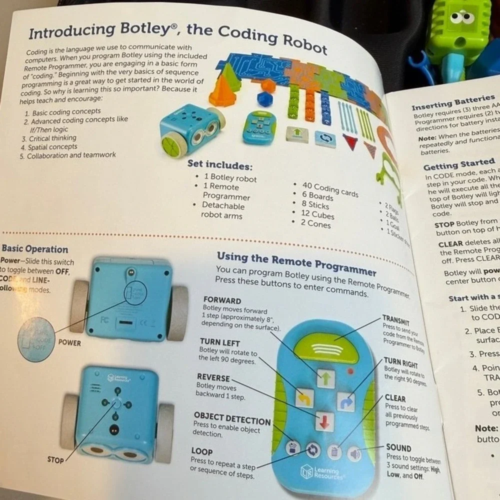 Learning Resources Kids Botley Coding Robot Activity Set Blue STEM‎ Toy Case